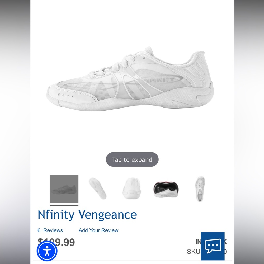 NEW NFINITY Vengeance White Athletic Cheerleading Sneakers